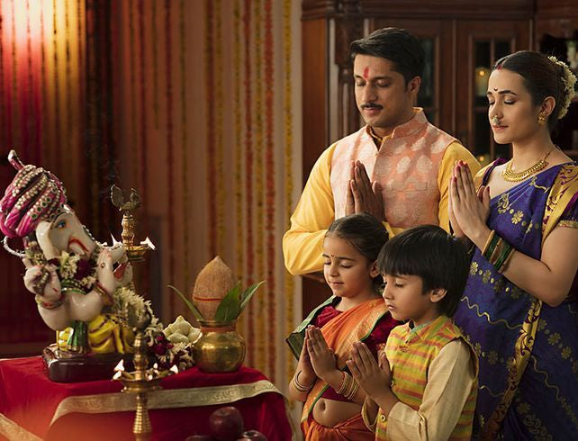 Family Puja With Prasadam
